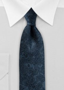 Zijden stropdas - denimblauw met structuurpatroon