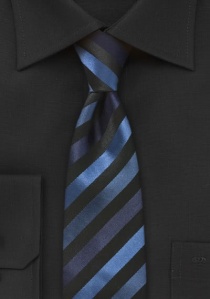 Smalle stropdas met marineblauwe strepen