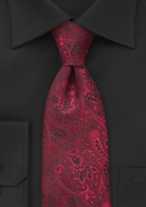 XXL stropdas met vegetatief patroon rood