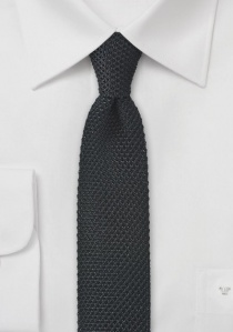Zijden stropdas gebreid zwart