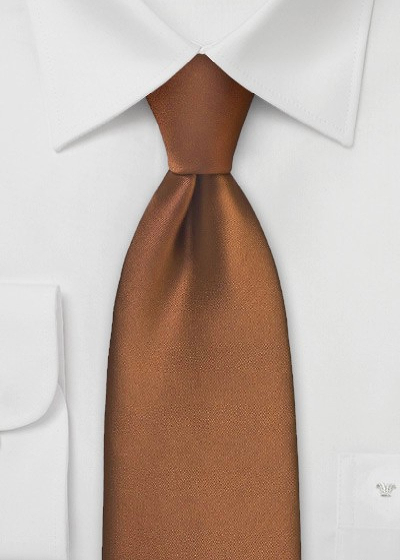 Stropdas micro fiber effen bruin
