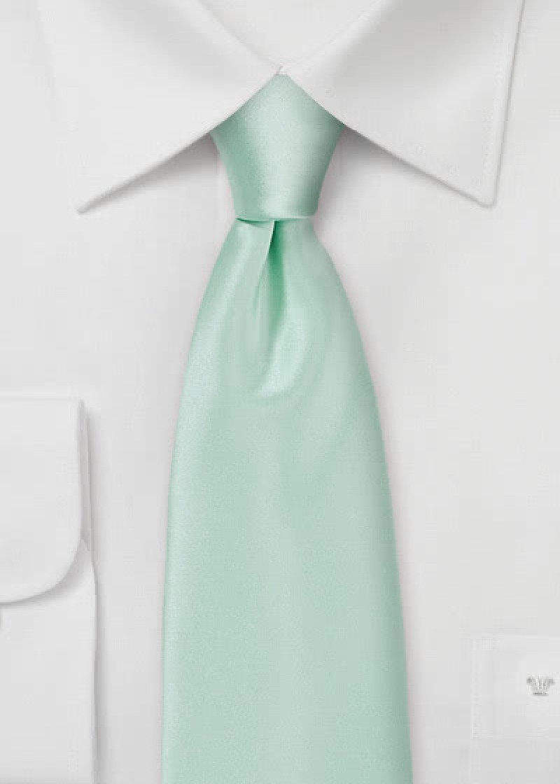 Herenstropdas microfiber effen mintkleurig