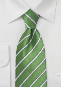 XXL heren stropdas fijn groen gestreept
