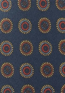 Stropdas traditierijk donkerblauw embleem patroon