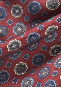 Opvallende stropdas sjaal met motief bordeauxrood