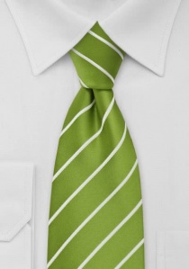 Lange stropdas gestreept wit en appelgroen