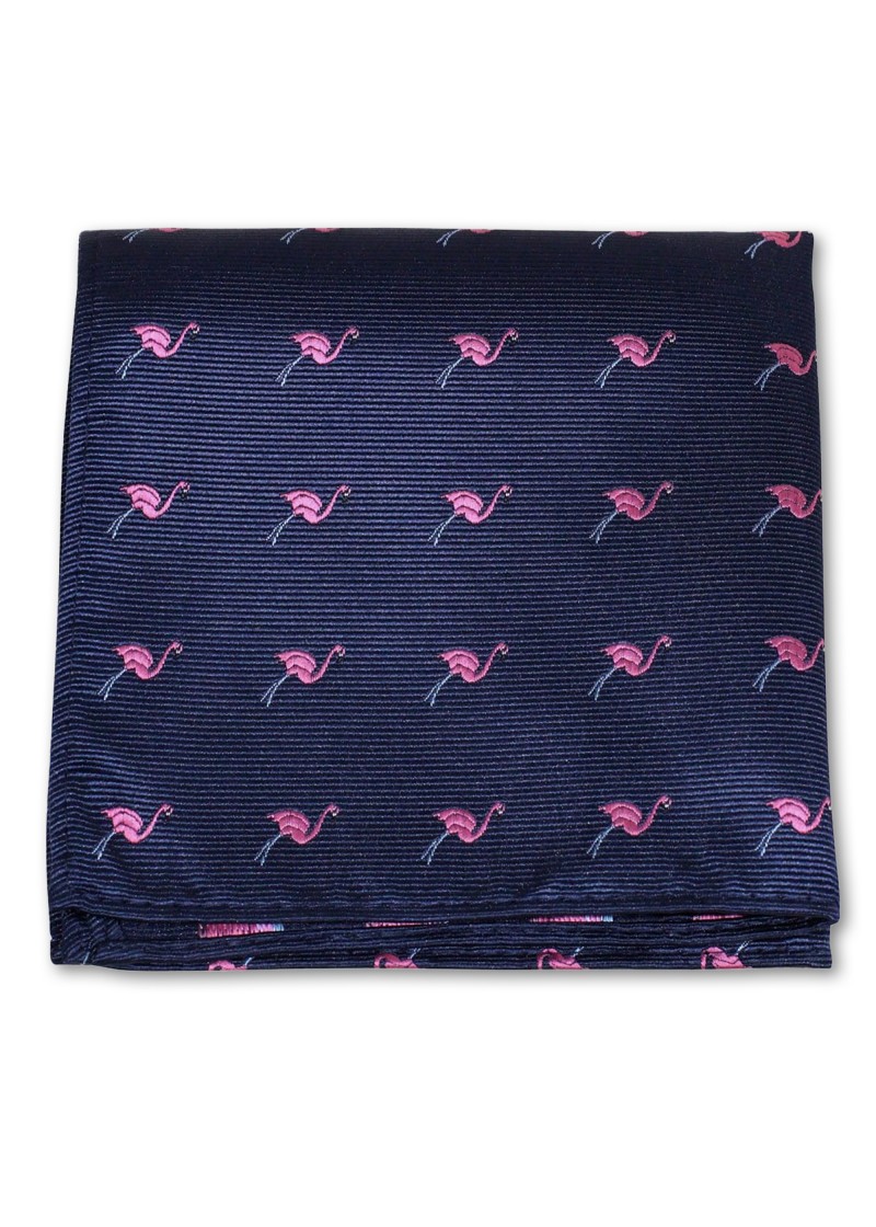 Flamingo pochet in donkerblauw