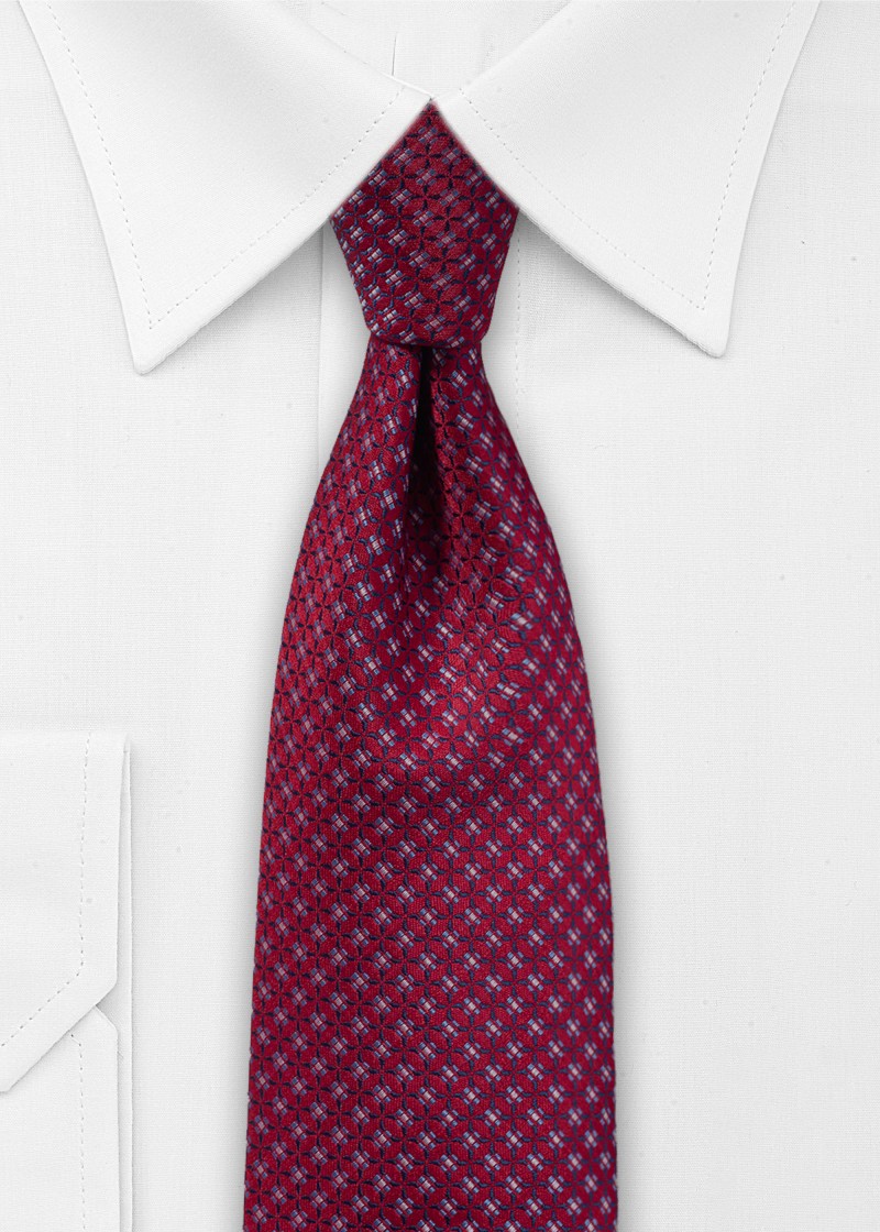 Puccini business stropdas - Bordeaux met blauw