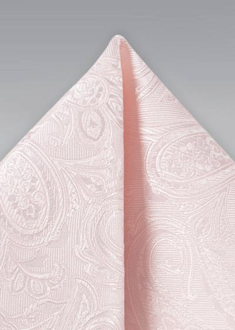 Zakdoek speels paisley motief lichtroze