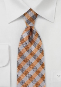 Business stropdas geruit gevarieerd oranje