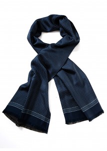 Heren sjaal Doubleface Stippen Middernacht Blauw