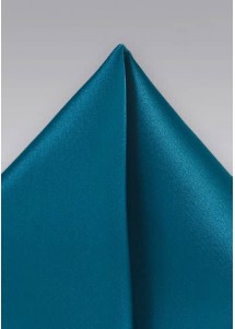 Stijlvolle zakdoek effen turquoise blauw