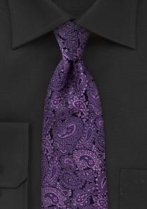 Perfekte Paisley stropdas paars en zwart