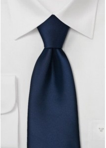 Stropdas microfiber effen marineblauw