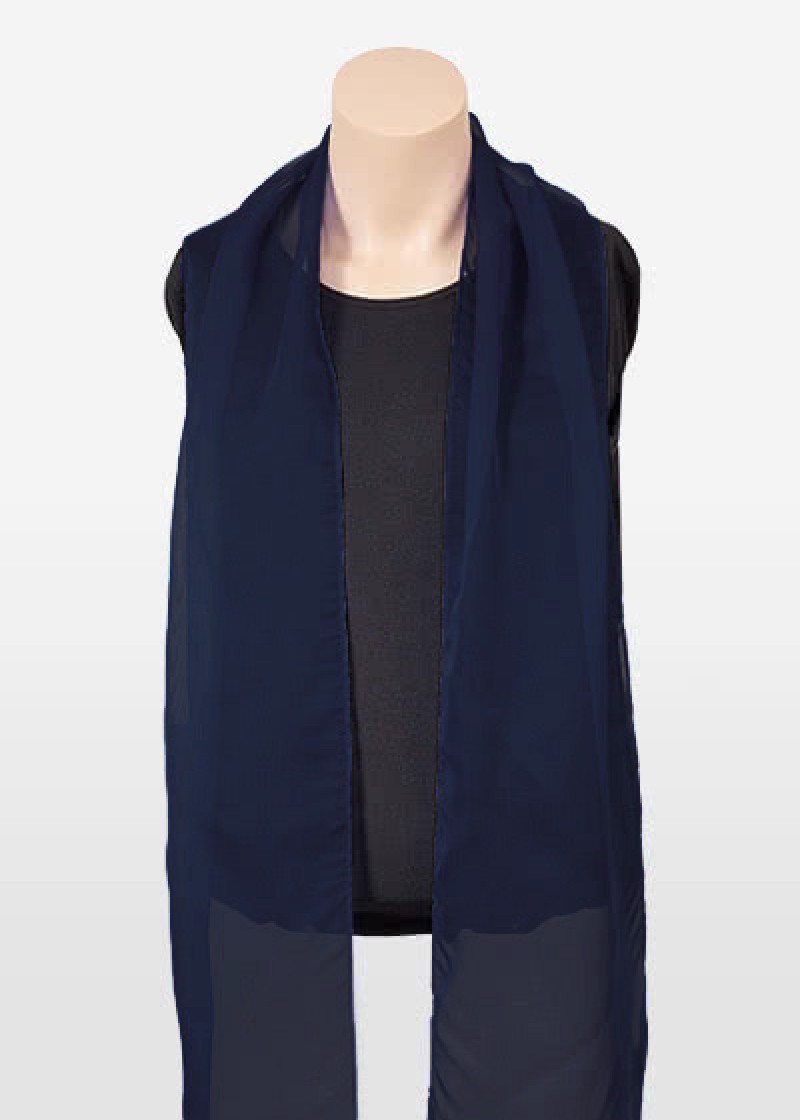 Dames sjaal chiffon donkerblauw
