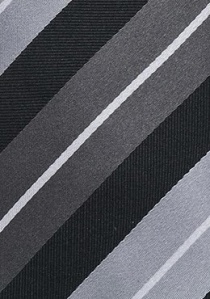 XXL stropdas gestreept zilver / zwart