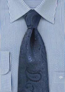 XXL stropdas Paisley donkerblauw