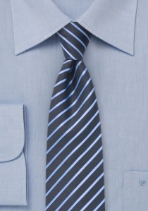 Smalle stropdas gestreept donkerblauw en