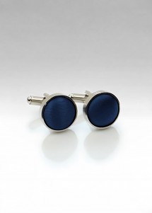 Manchetknopen stof marine blauw