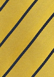 Zakelijke stropdas gestreept geel marineblauw