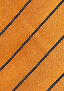 Stropdas zakelijke strepen oranje donkerblauw
