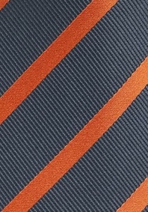 Krawatte Streifendesign anthrazit orange