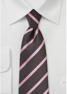 Krawatte Streifendessin kaffeebraun rosa