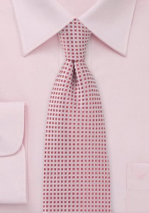 Heren stropdas met zilverkleurig / licht rood