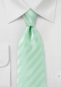 Gestreepte licht groene stropdas