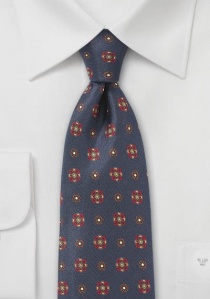 Traditionele gebloemde stropdas marineblauw