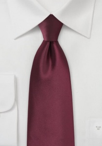 Opvallende stropdas wijnrood microfiber