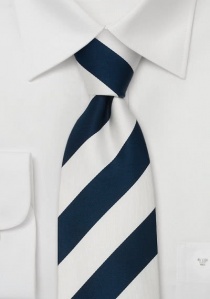 Zijden stropdas blauw wit
