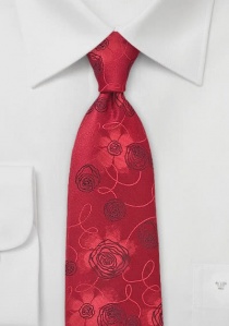 XXL stropdas rozenpatroon rood