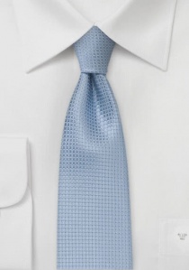 Smalle stropdas lichtblauw rasterpatroon