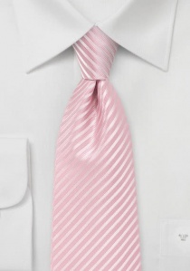 Heren stropdas afwisselend roze gestreept