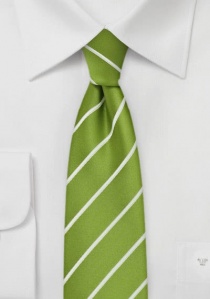 Smalle stropdas gestreept wit groen