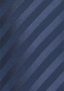 Gestreepte toon op toon stropdas kleur marineblauw