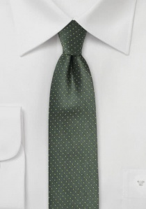 Smalle stropdas gespikkeld groen geel