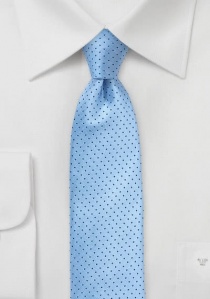 Smalle stropdas licht- en marineblauw met stippen