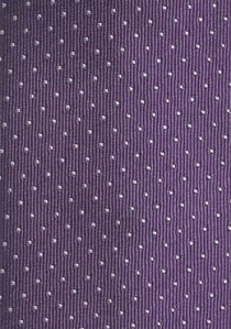 Smalle stropdas paars zilverkleurig gespikkeld
