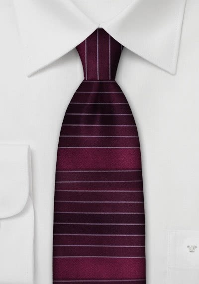 Krawatte Streifendesign waagerecht bordeaux