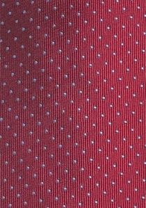 Smalle rode stropdas staalblauw gespikkeld