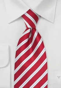 XXL stropdas rood wit gestreept