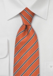 XXL stropdas gestreept oranje zwart