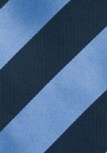 Gestreepte XXL stropdas lichtblauw en marineblauw