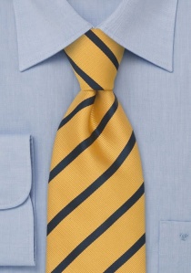 XXL stropdas geel en donkerblauw met moderne