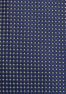 Donkerblauwe business stropdas met rasterpatroon