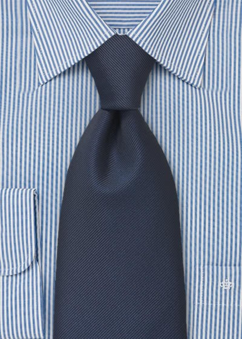 XXL heren stropdas effen donkerblauw