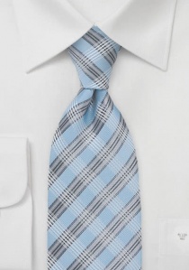XXL stropdas met lichtblauwe ruit
