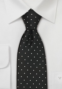 XXL stropdas gespikkeld zwart grijs
